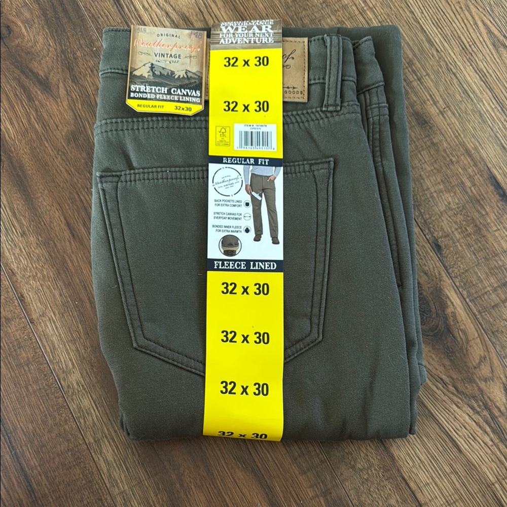 Weatherproof vintage Men's Olive Stretch Canvas Jeans